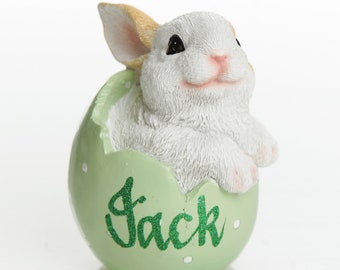 Personalised Easter Bunny in Mint Green Egg Ornament