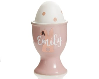 Gepersonaliseerde roze keramische Easter Egg Cup