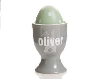 Grijze keramische paaseierdopje