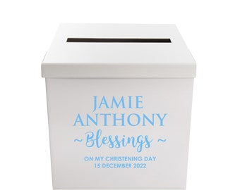 Personalised Christening Baptism White Wishing Well Box