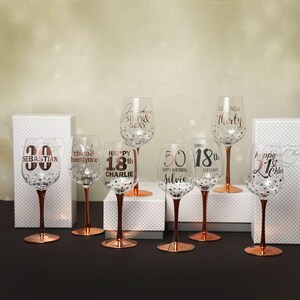 Personalised 50th Birthday Wine Glass Charm With Name By