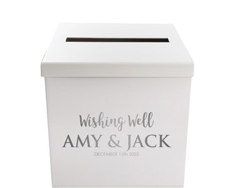 Personalised Wedding White Wishing Well Box