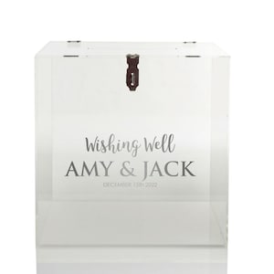 Gepersonaliseerde acryl bruiloft wensput doos