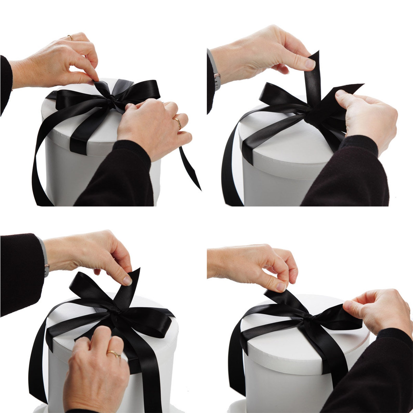 Personalised White Round Gift Box With Red Heart Ribbon Bow Etsy