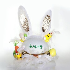 handmade Sequin Easter Hat with Bunny Ears