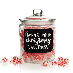Personalised Nana&#39;s Jar of Christmas Treat Jar