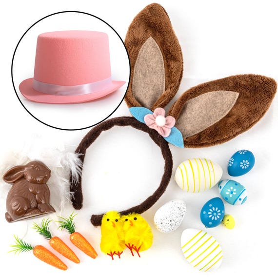 DIY Pink Chocolate Bunny Easter Top Hat Kit