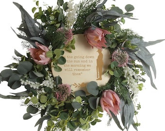 Protea Eucalyptus Floral Tribute Wreath with Plaque