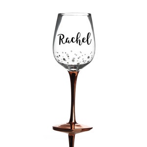 Personalisierte Rose Gold Stengel Weinglas