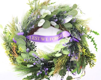 Native Eucalyptus Memorial Lest We Forget Wreath