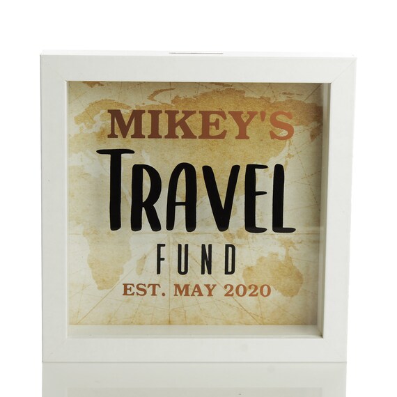 Personalised Travel Fund Money Box Etsy