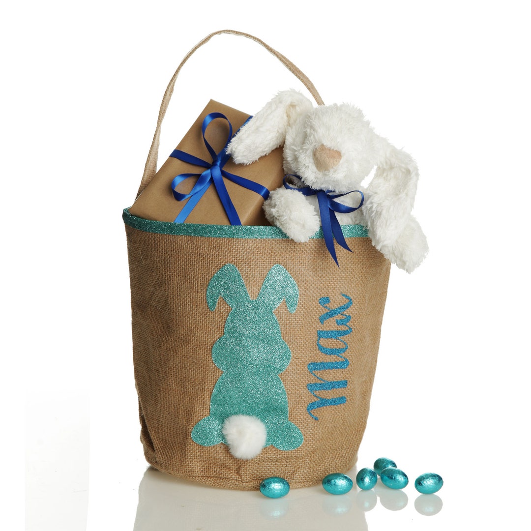 Borsa In Tela Personalizzata Per Pasqua - Con Coniglietto E Nome Bambino - Tracolla Per Caccia Alle Uova - 3