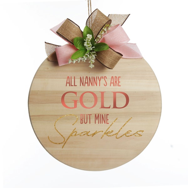 Custom Large Round Wood Mother's Day Plaque - Mine Sparkles