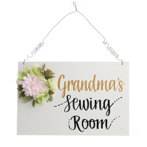 Personalised Large Grandma&#39;s Sewing Room Plaque