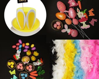 Crea Il Tuo Cappello Di Pasqua Per Bambini - Kit Decorazioni Con Pulcini, Uova, Coniglietti E Fiori - 3