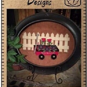 May include: A red wagon with a white picket fence and flowers in the back. The wagon is on a brown background with the text "Lil' Red Wagon 14" x 16" CP 252".