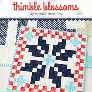 May include: A mini quilt pattern called "Thimble Blossoms" with a red, white, and blue design. The pattern is number 184 and is titled "Norway".