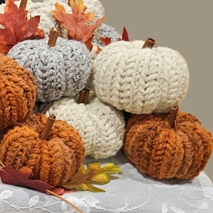 Knit Crochet Pumpkin: Rustic Handmade Fall Decor, Cinnamon Stick Stem