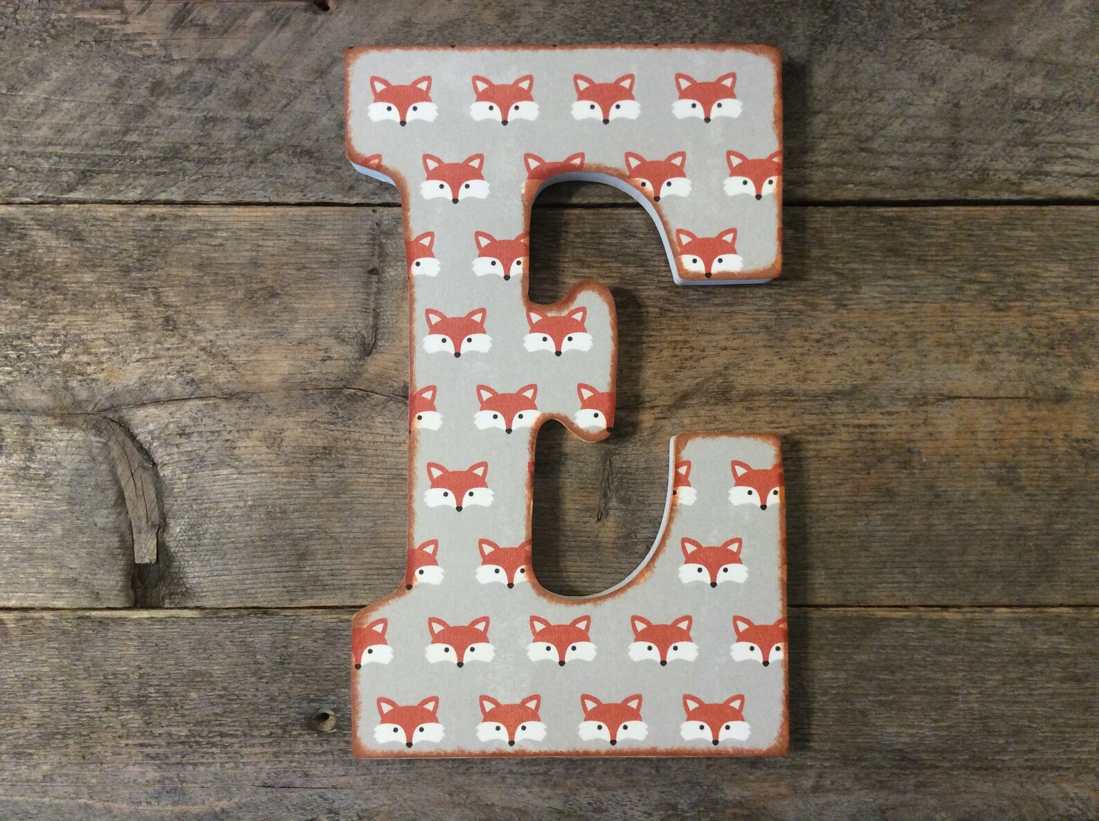 9 Inch Letter Wooden Letter Decor Foxes Baby Nursery Etsy