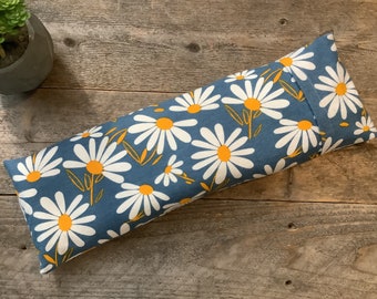 UNSCENTED | Large Rice Heat/Cold Pad with Washable Cover | Flannel Daisies  | Microwavable/Freezer | Reusable Handmade Gift | Free Shipping