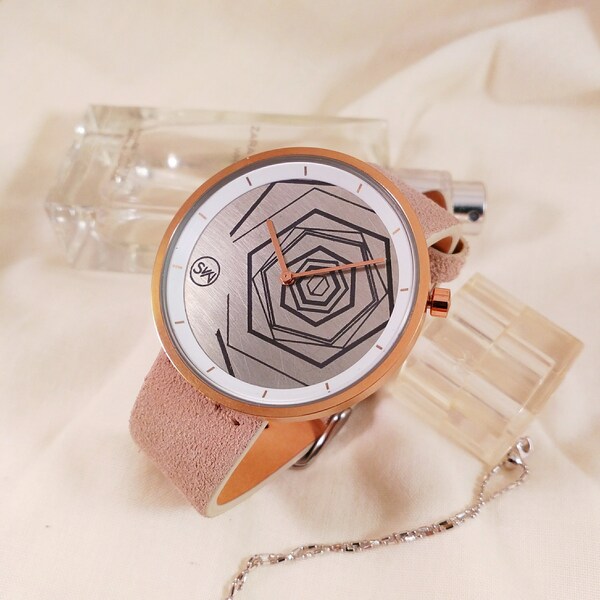 Laser Etched Watch/ Minimalist Watch/ Leather Watch/ Unisex Watch/ Casual Watch/ Womens Watch/ Mens Watch/ Pattern Watch/  Gift Watch