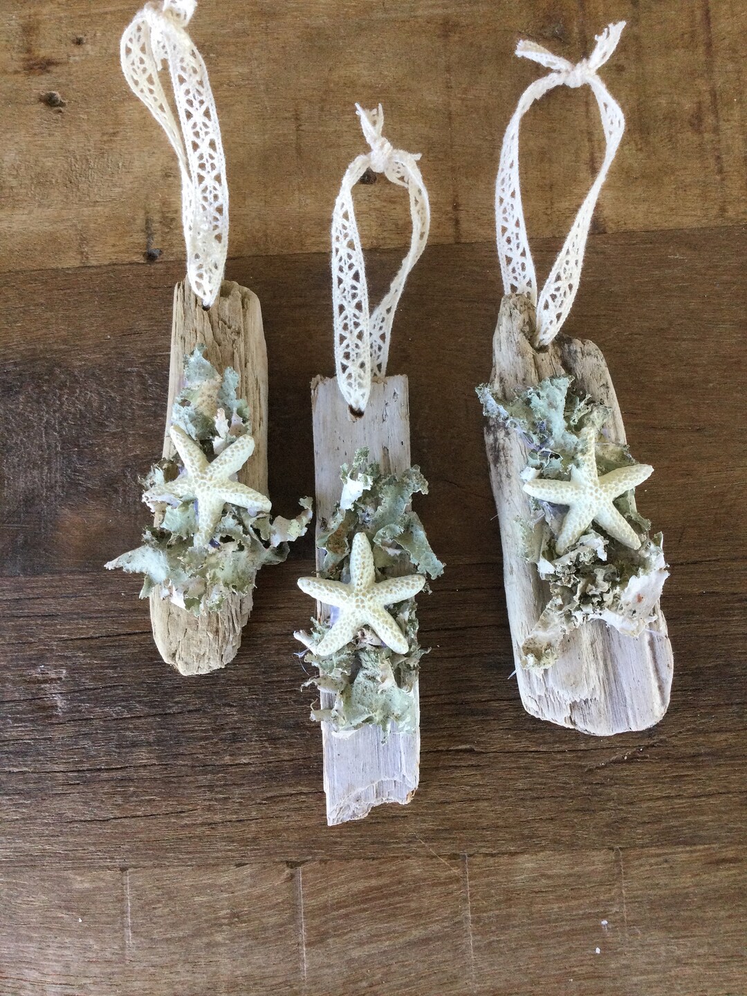 Set of 3 Driftwood Christmas Ornaments A Etsy