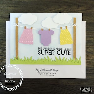 Congratulations Card, New Parents Card, Parents to Be, Pregnancy Card, New Mum, New Dad, New Parent Card, New Baby. Baby Laundry Card.