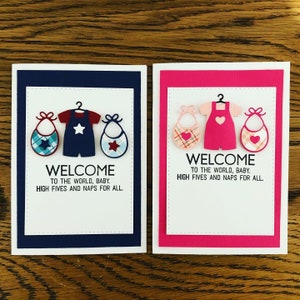 New Baby Congratulations Card. Handmade Card. Baby Girl. Baby Boy. New Parents. Mum Dad. Baby Shower Greeting Card. Baby Arrival.