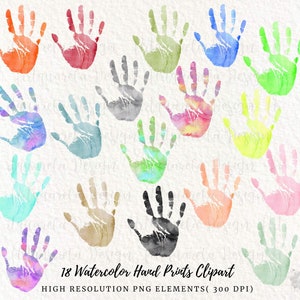 50% OFF SALE Handprint clipart,Watercolor hand clipart Icon,Hand Print graphic,Instant download, High resolution png  Commercial Use