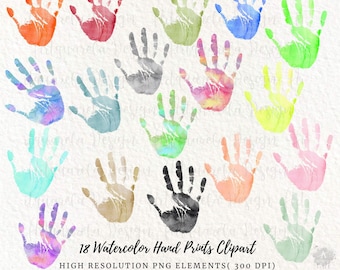 50% OFF SALE Handprint clipart,Watercolor hand clipart Icon,Hand Print graphic,Instant download, High resolution png  Commercial Use