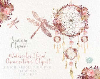 pics Pink Dream Catcher Watercolor dreamcatcher clipart etsy