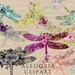Glitter Dragonfly Clipart set Rose Gold transparent luxury | Etsy