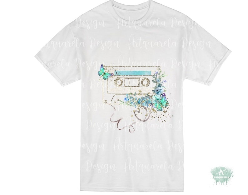 Cassette Tape Clipart Set Watercolor & Glitter Cassette - Etsy