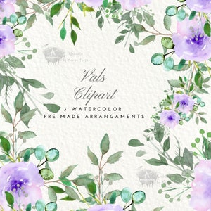 Aquarell Blumen Clipart, violette Blumen fertige Arrangements, Blumenstrauß, Hochzeit, lila Blume, hochauflösende Png, für kommerzielle Nutzung