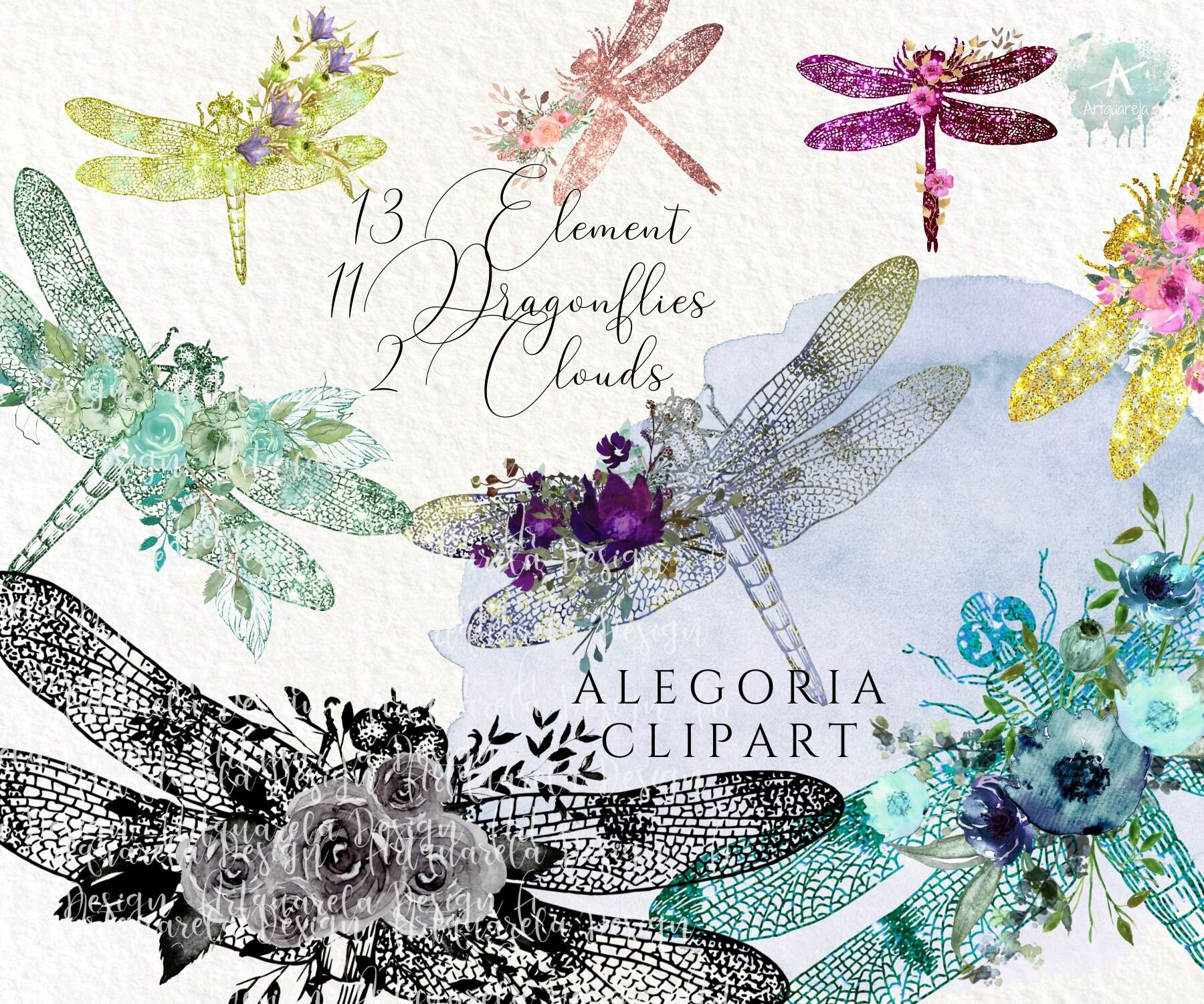 Glitter Dragonfly Clipart Set rose Gold Transparent Luxury - Etsy Australia