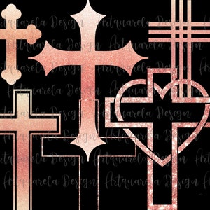 11 Rose Gold Kreuze Clipart-Pink glitter Kreuz PNG - Metallic Kreuz-Sublimation Hohe Auflösung png für kommerzielle Nutzung