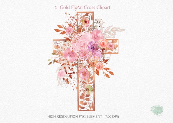 Old English Co. Taufkarte Für Mädchen – Rosa Mit Goldfolie & Kreuz – Leere Innenseite Für Persönliche Wünsche