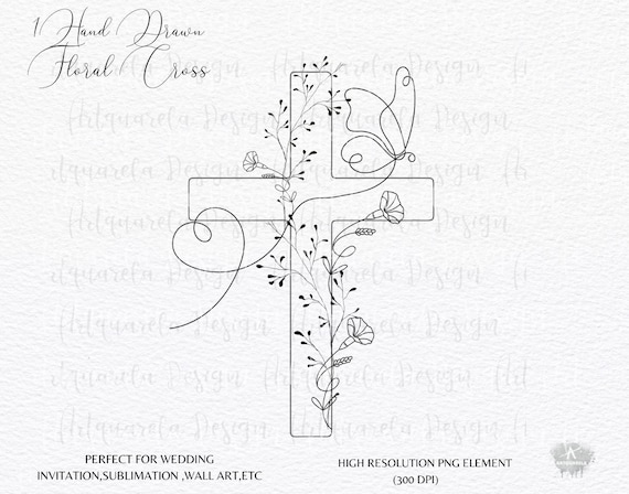 Black Floral Cross Black Floral Cross