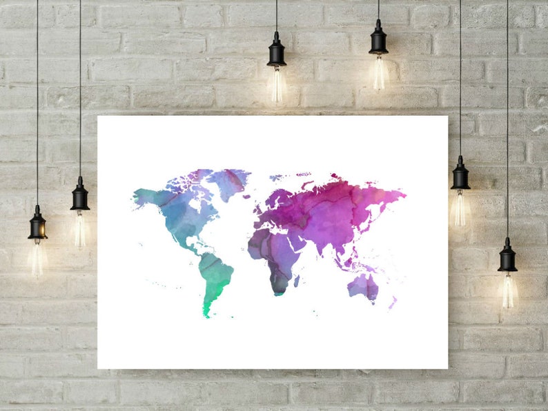 6 World maps clipart,Watercolor maps png.Mapamundi clipart Silhouette Continents clipart.Sublimation. Instant download,Commercial Use image 7