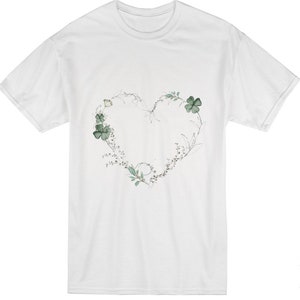 Clover Heart Wreath,st Patricks Day Clipart PNG, Fine Line & Watercolor ...