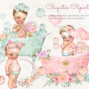 Watercolor Baby Clipart: Vintage Nursery PNG (Digital Download)