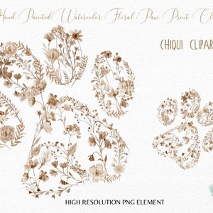 Empreinte florale de patte, empreinte de patte de chien, fleurs sauvages, empreinte de patte de chat, empreinte de patte de chat, vecteur png, empreinte de patte de chiot bohème aquarelle peinte à la main Sublimation