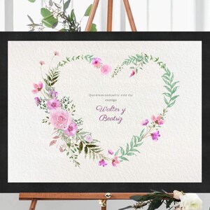 Floral Heart Wreath Clipart Watercolor Pink Roses Flowers Heart Png ...