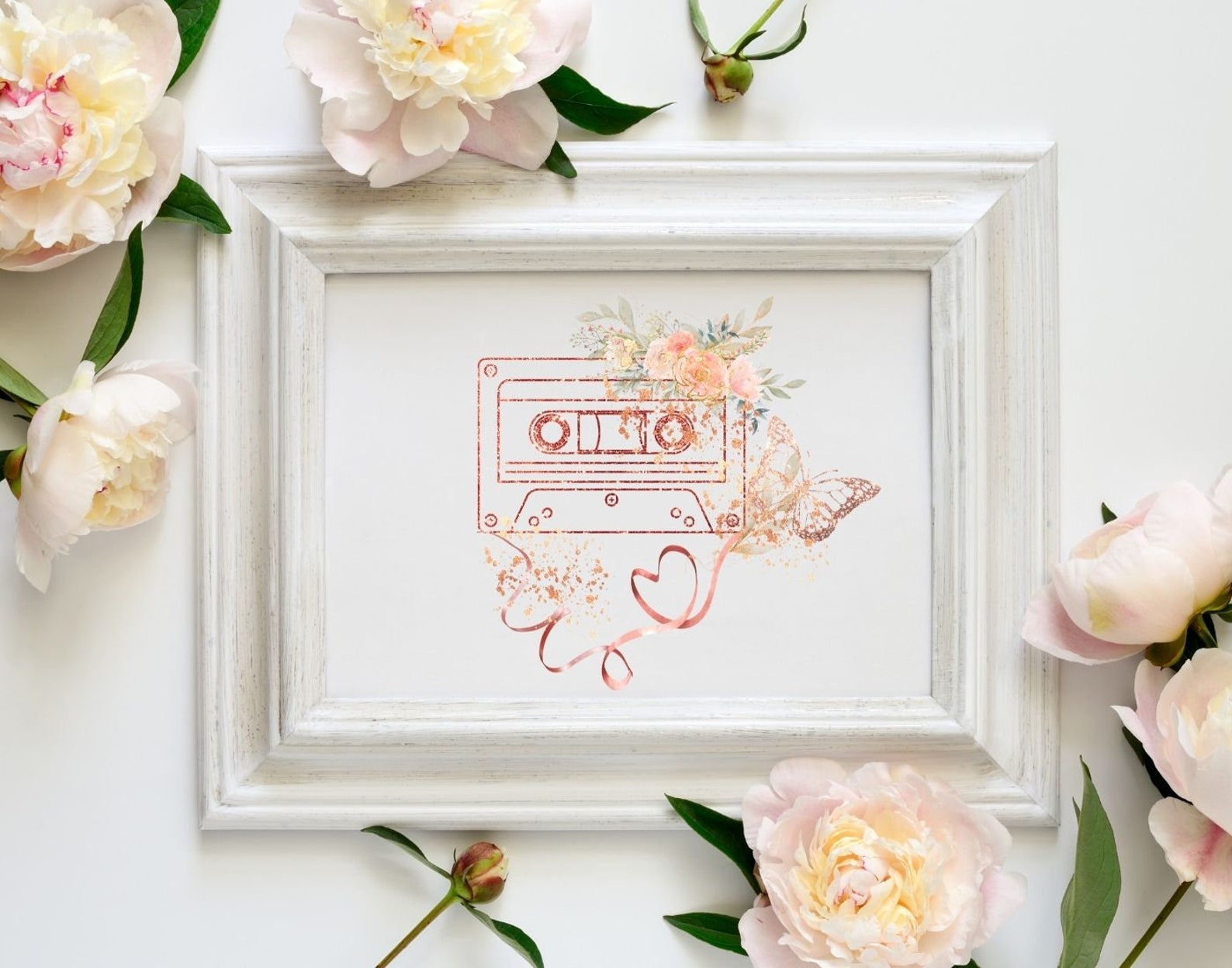 Cassette Tape Clipart Set Watercolor & Glitter Cassette - Etsy