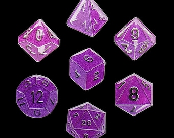 Polyhedral Dice Pins-Set de 7 - Púrpura