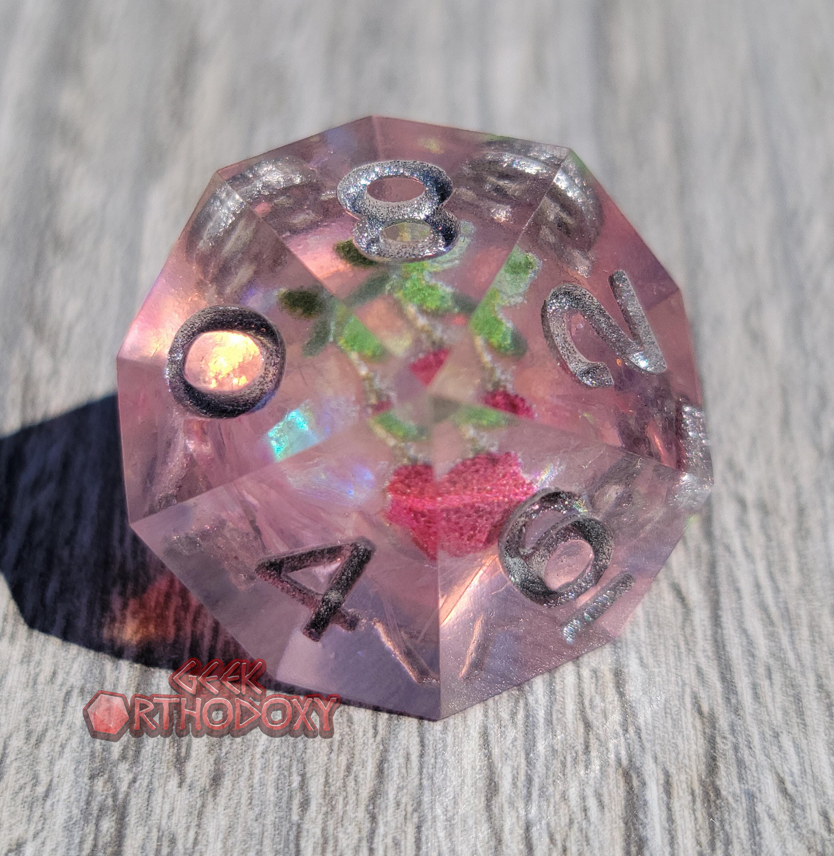 Sharp Edge Dice Pink Full Set with Rose Inclusions Etsy
