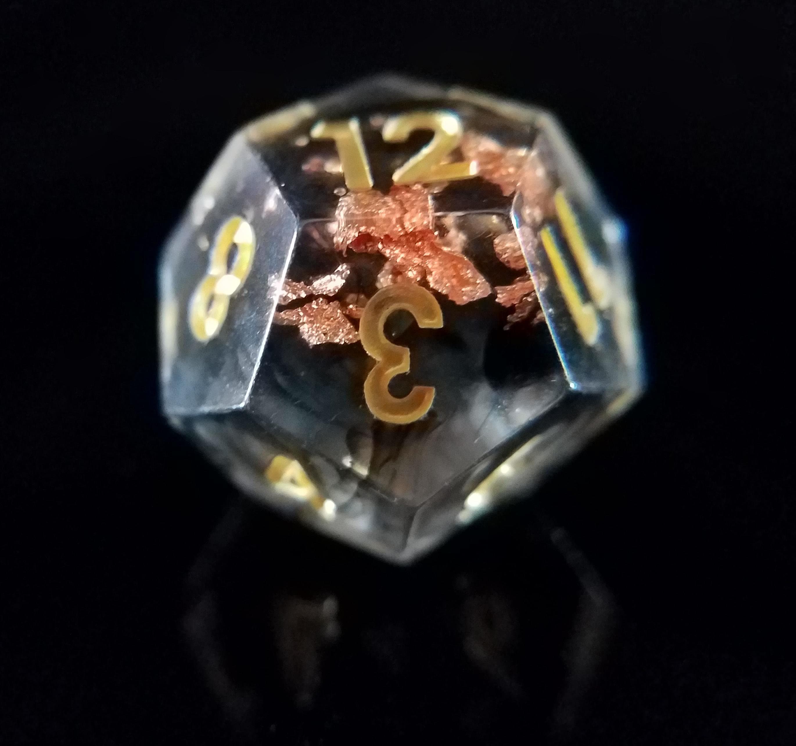 Sharp Edge Dice Full Set with Inclusions Clear & Black Etsy