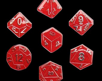 Polyhedral Dice Pins-Set de 7 - Rojo