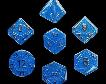 Polyhedral Dice Pins-Set de 7 - Azul
