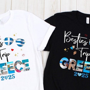 Girls Trip, Greece Shirt, Greek Flag Shirts, Greece Vacation, Besties Trip, Athens Shirts, Mikonos Tshirt, Santorini Shirts